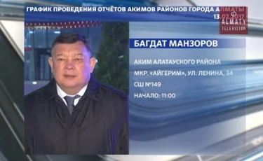 13 ақпаннан бастап Алматының аудан әкімдері тұрғындарға есеп беруін бастайды