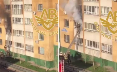 Нұр-Сұлтанда карантинге алынған көпқабатты үйдің балконынан өрт шықты