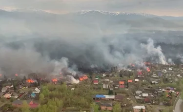 Лесной пожар в Восточном Казахстане: огонь перекинулся на 14 домов