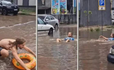 Море-море, мир бездонный: купавшийся во время потопа алматинец объяснил свой поступок