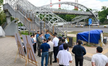 Аким Алматы осмотрел надземные переходы в Ауэзовском районе